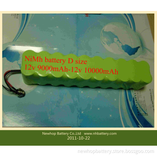 Emergency Light Battery 12V NiMH D Size Battery 12V 9000mAh NiMH Battery Pack 12V 9000mAh Battery for Emergency Lights